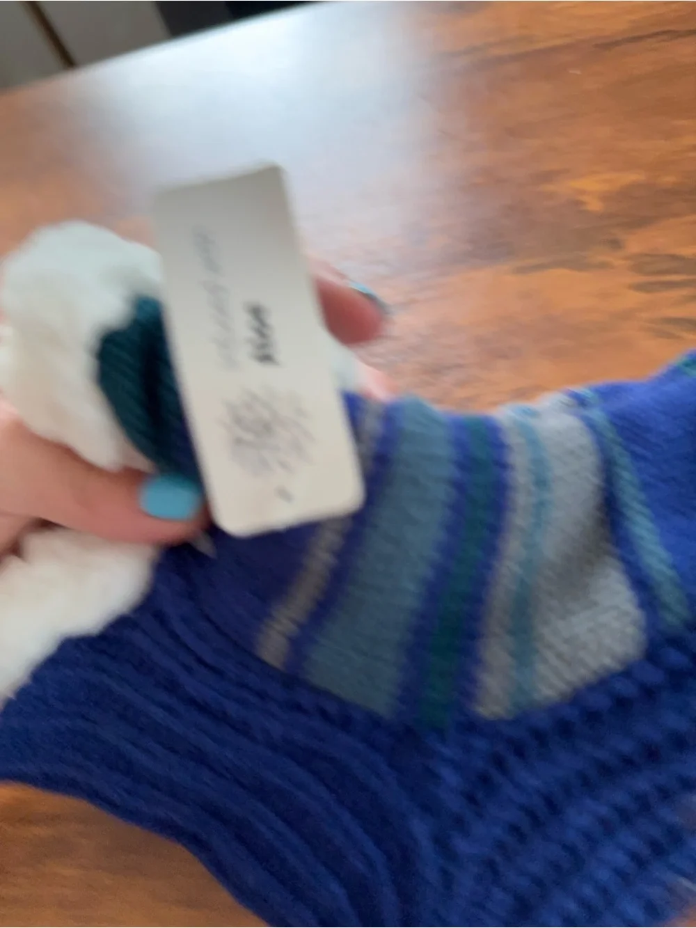 MUK LUK Cozy Blue Fleece-Lined Slipper Socks - Aloe-Infused Comfort NEW